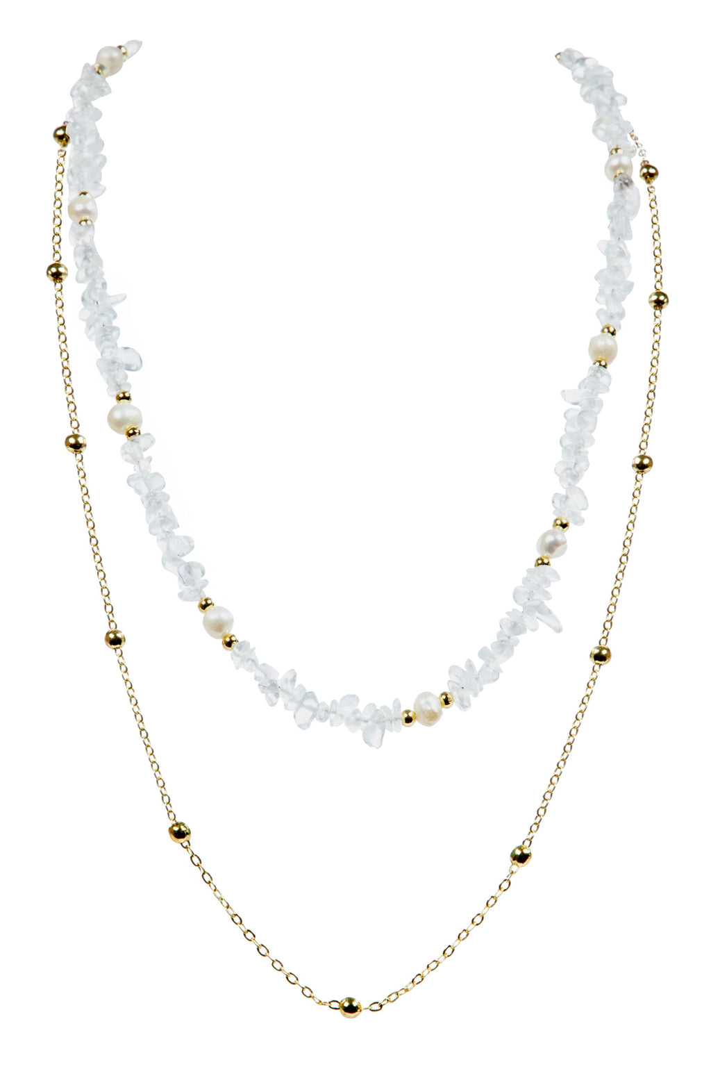 Irregular Natural Stone Pearl Chains Necklace Set N5277
