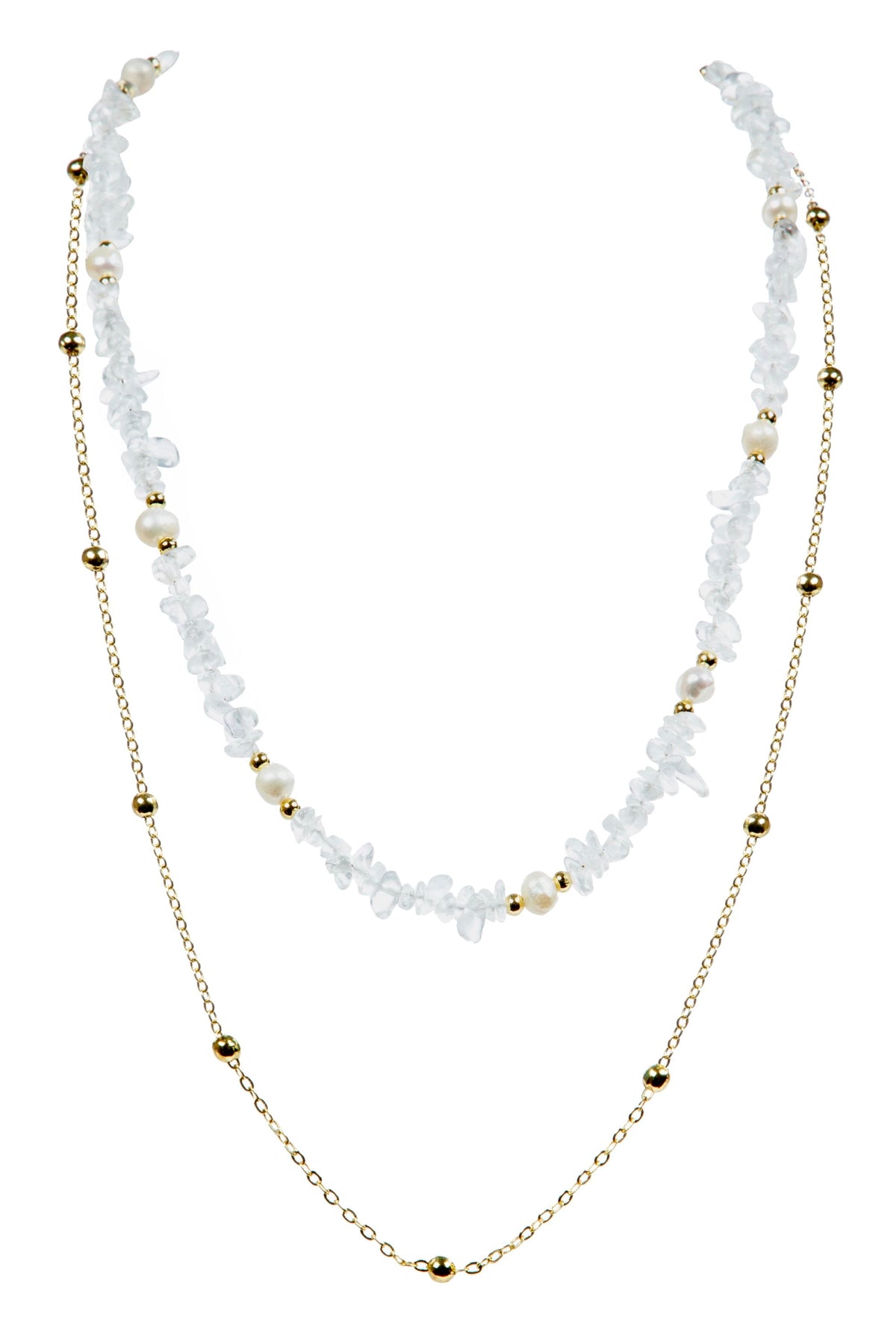 Irregular Natural Stone Pearl Chains Necklace Set N5277