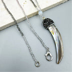 Ox Horn Opal Crystal Bead Necklace N5279
