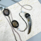 Ox Horn Opal Crystal Bead Necklace N5279