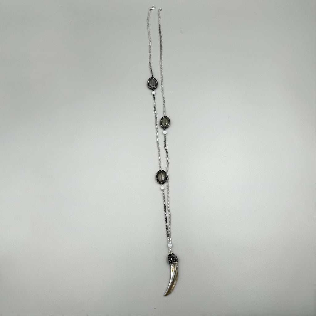 Ox Horn Opal Crystal Bead Necklace N5279