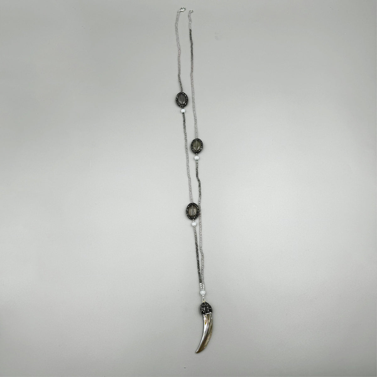 Ox Horn Opal Crystal Bead Necklace N5279