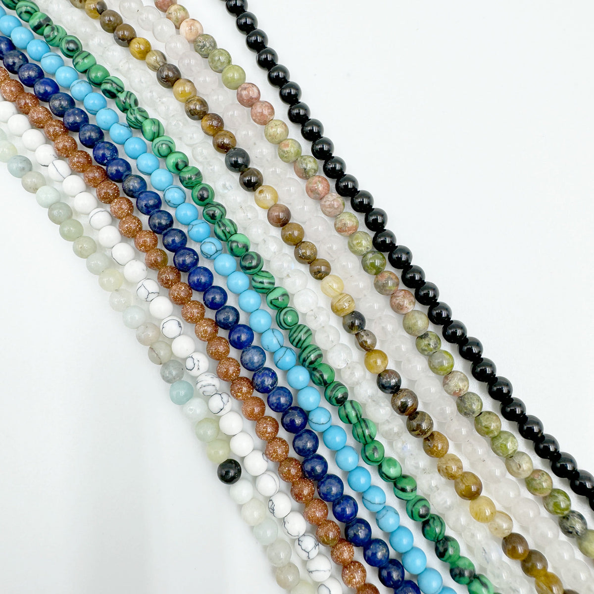 3MM Natural Stone Pearl Bead Necklace N5291
