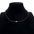 3MM Natural Stone Bead Pearl Necklace N5292
