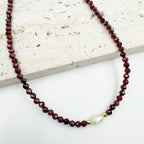 3MM Natural Stone Bead Pearl Necklace N5292