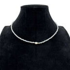 3MM Natural Stone Bead Pearl Necklace N5292