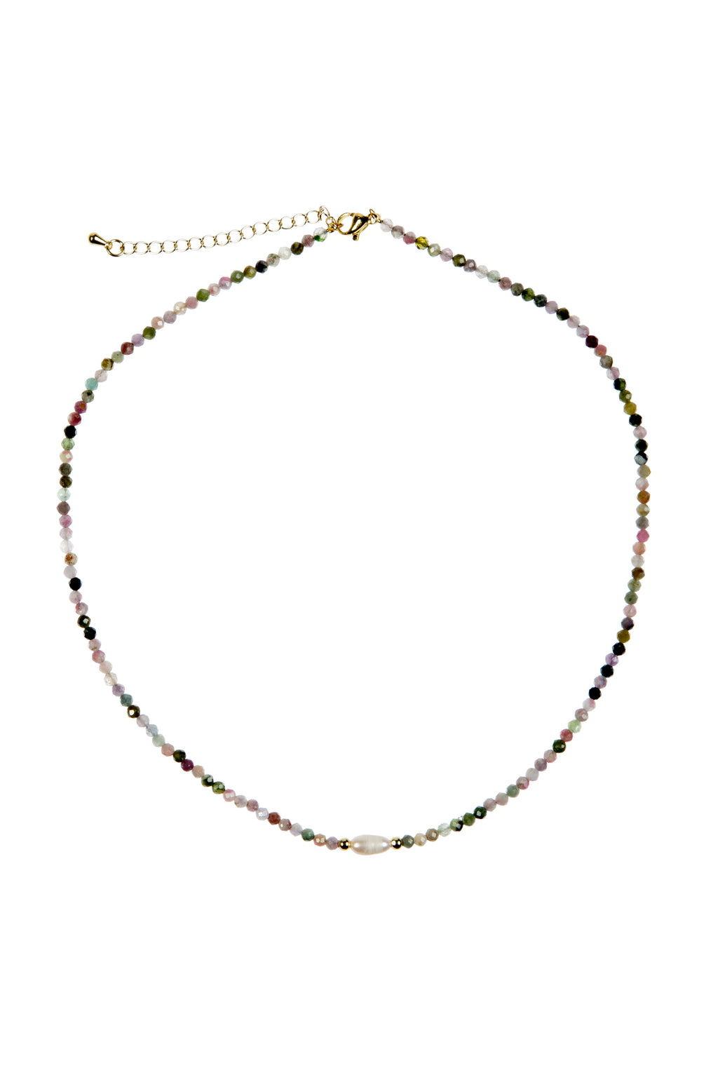 3MM Natural Stone Bead Pearl Necklace N5292