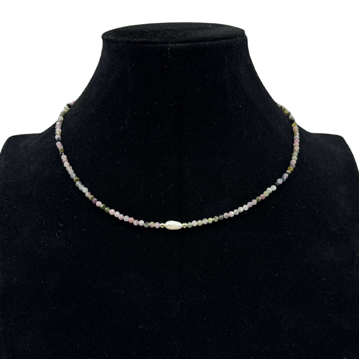 3MM Natural Stone Bead Pearl Necklace N5292