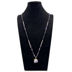 Amethyst Natural Stone Pearl Bead Necklace N5319