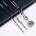 Amethyst Natural Stone Pearl Bead Necklace N5319