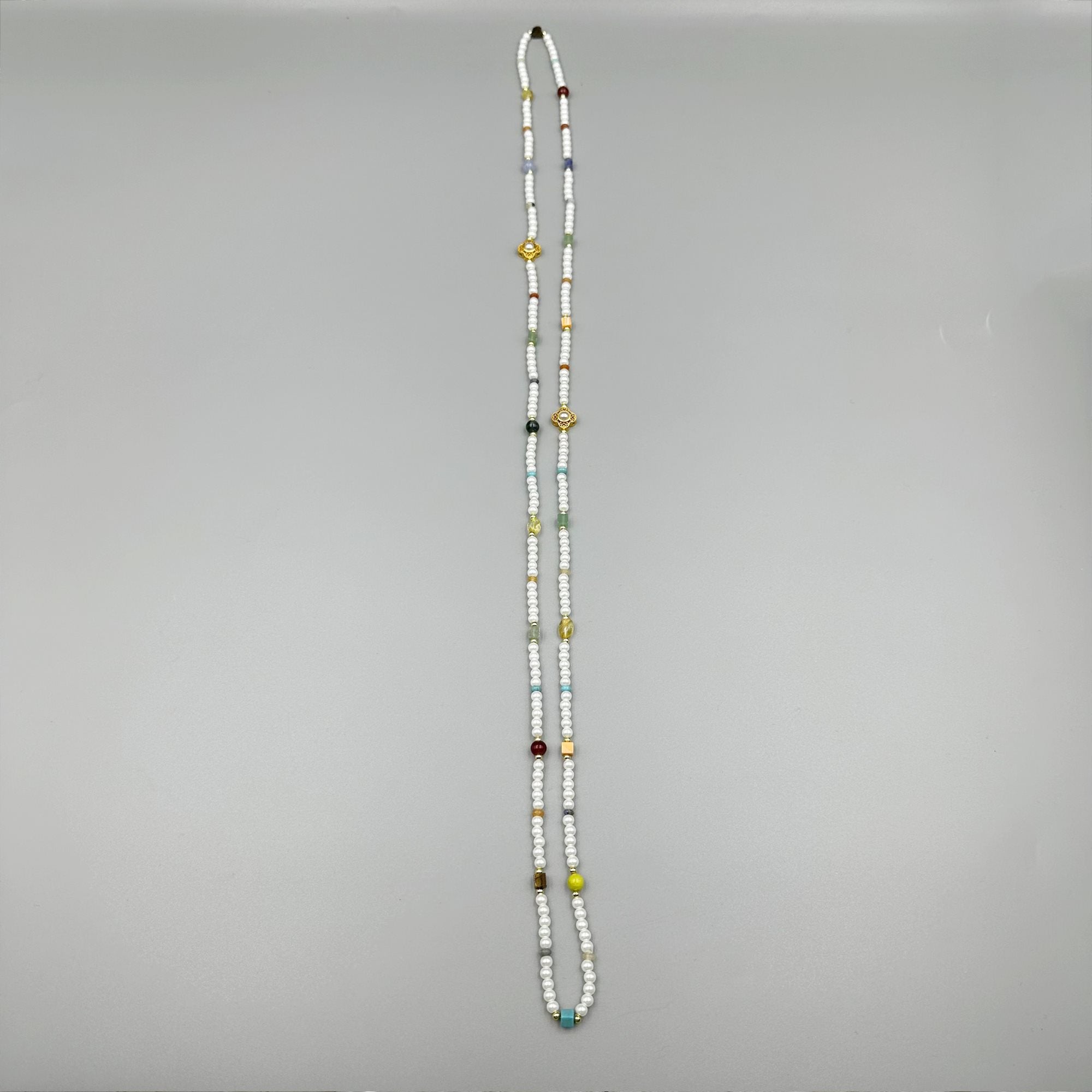 Pearl Natural Stone Bead Long Necklace N5335