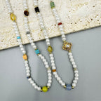Pearl Natural Stone Bead Long Necklace N5335