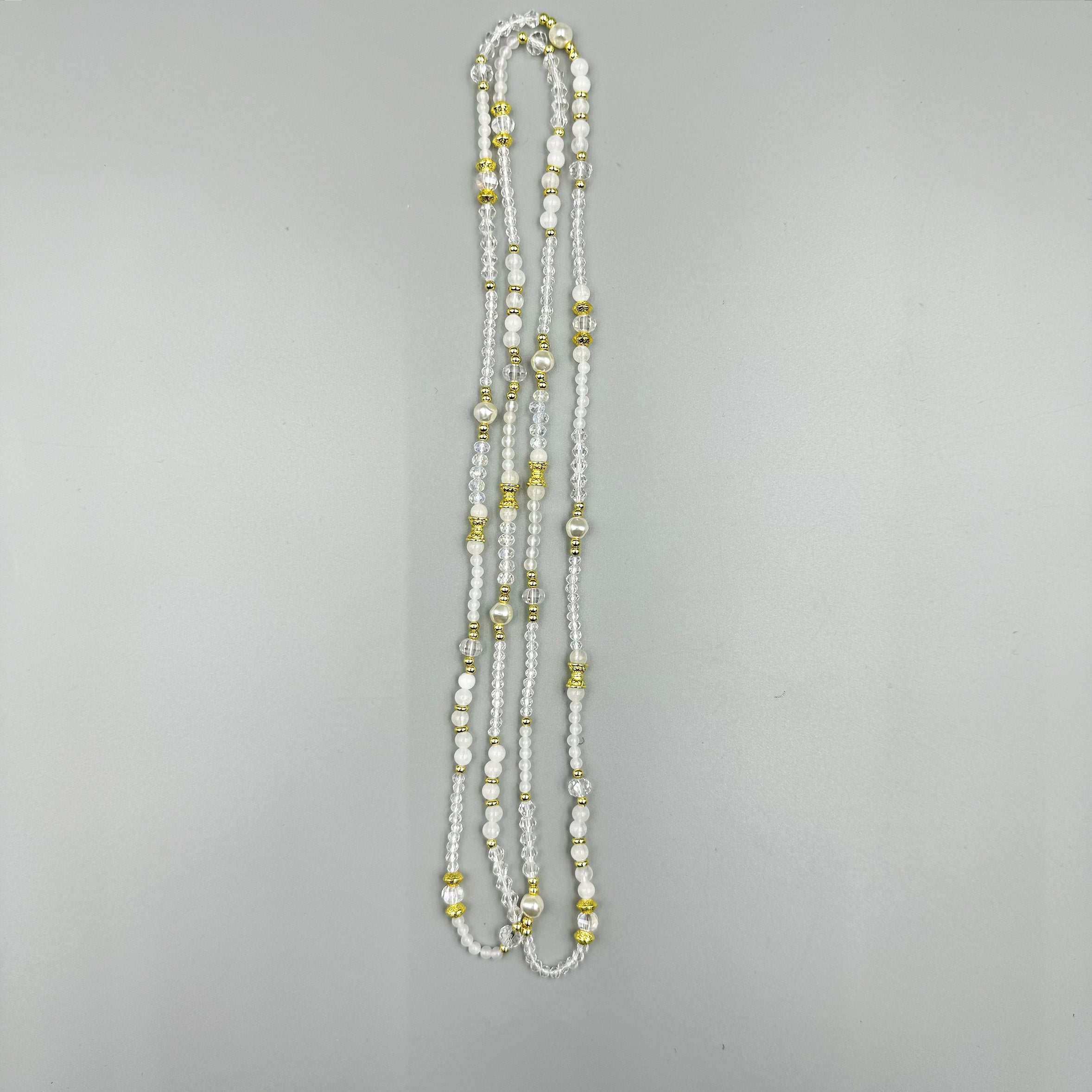 Crystal Stone Bead Long Necklace N5343