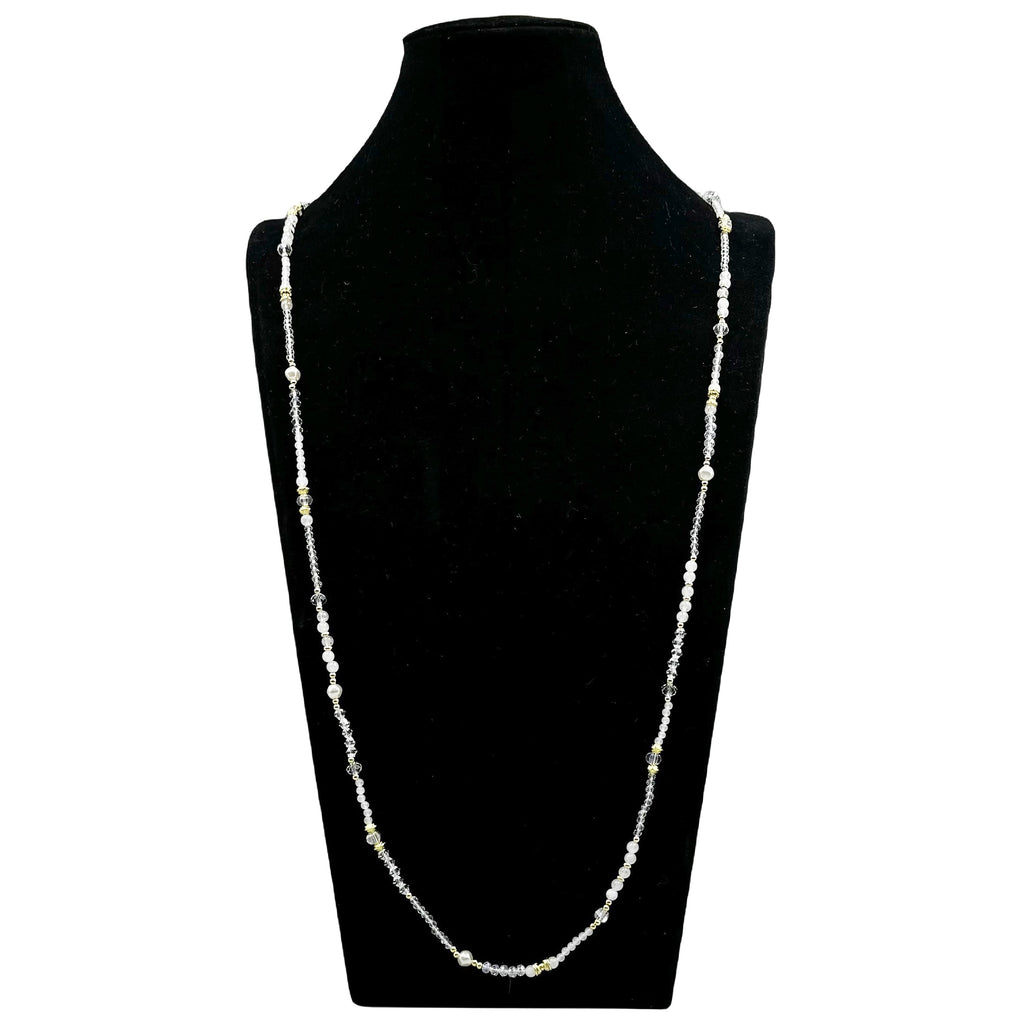 Crystal Stone Bead Long Necklace N5343