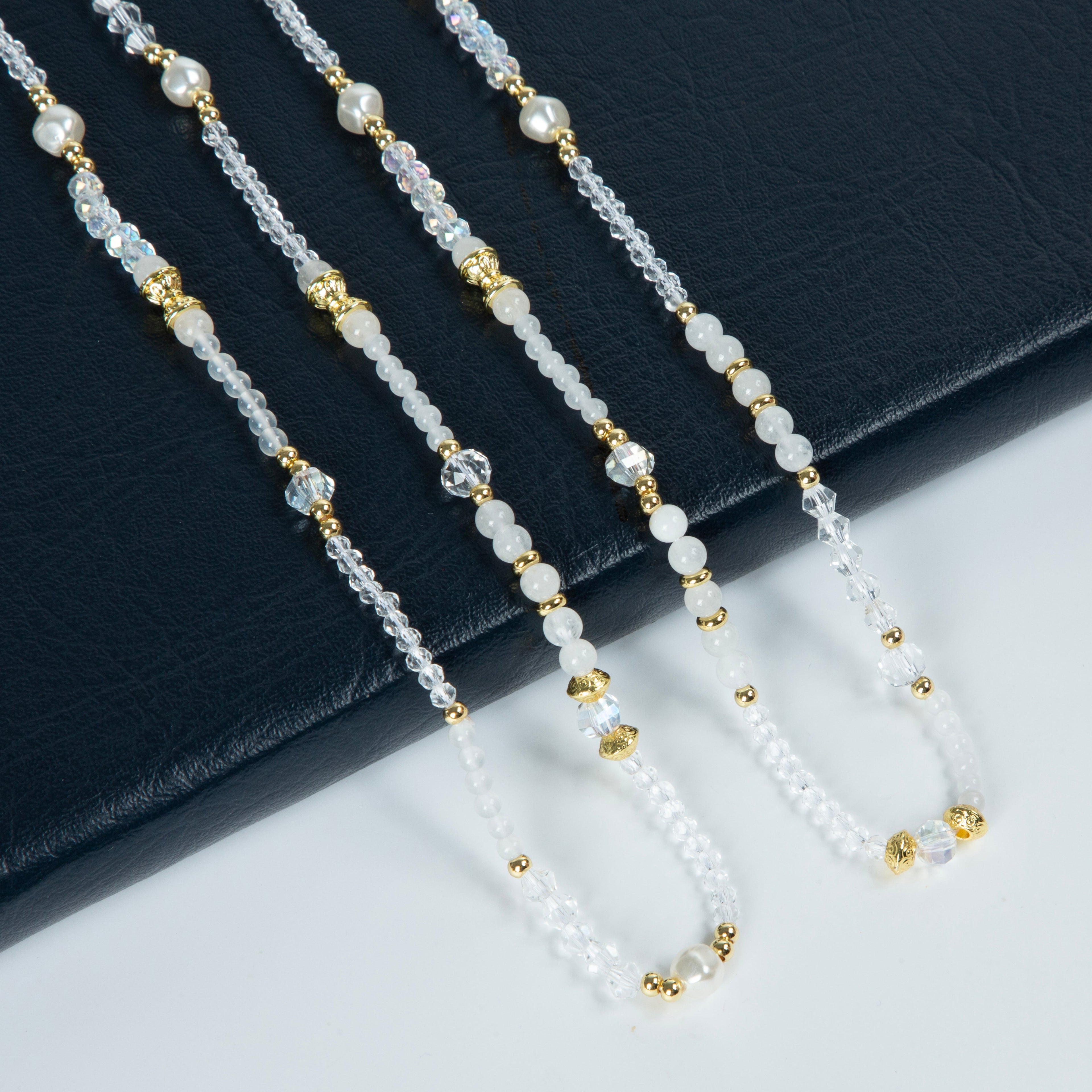Crystal Stone Bead Long Necklace N5343