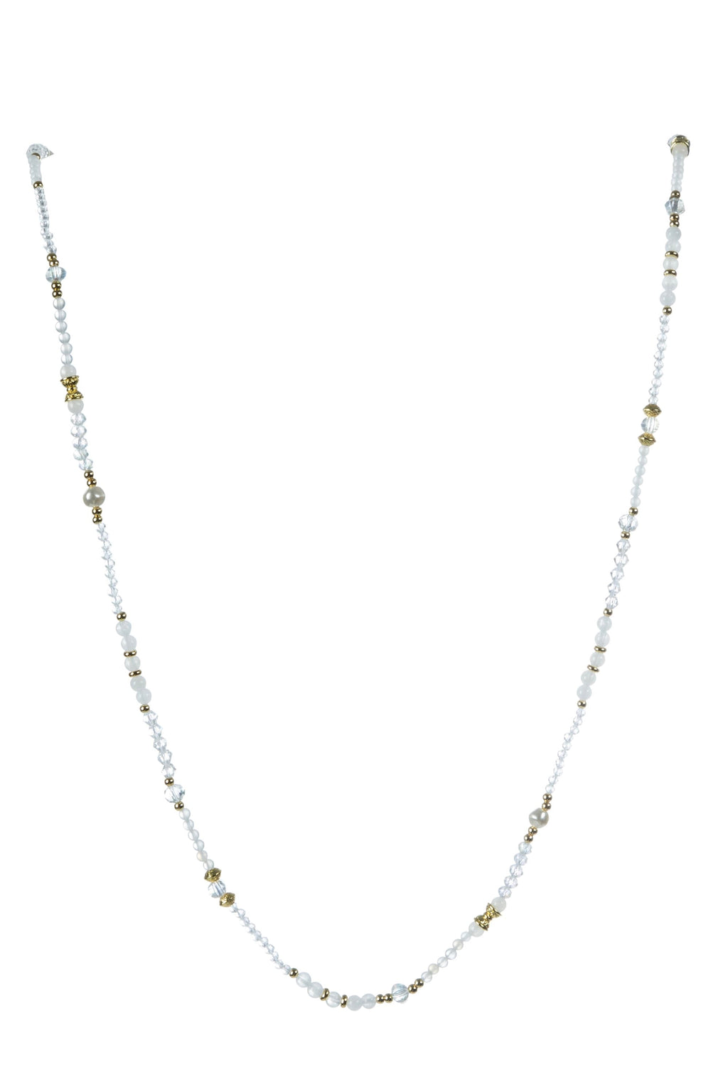 Crystal Stone Bead Long Necklace N5343
