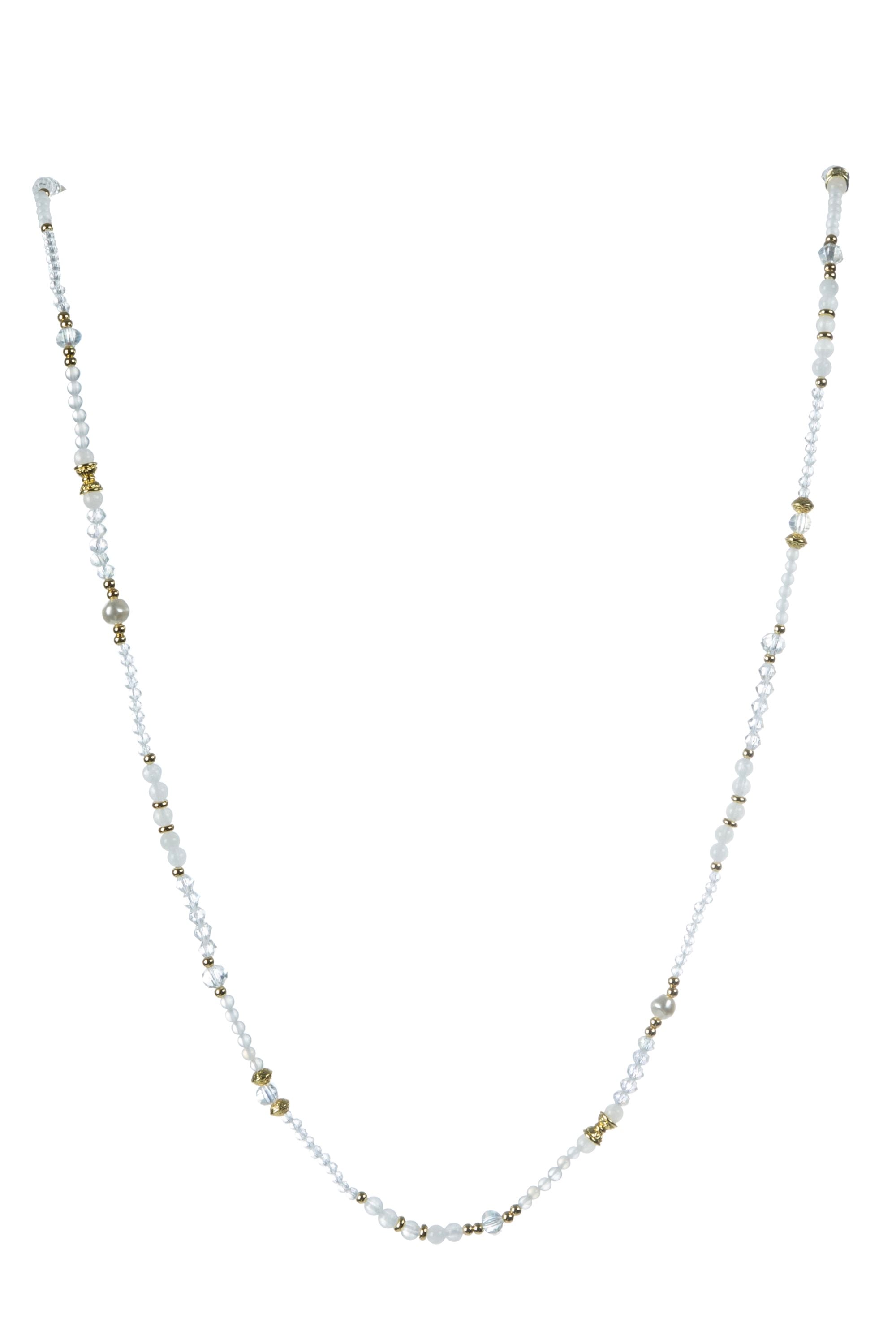 Crystal Stone Bead Long Necklace N5343