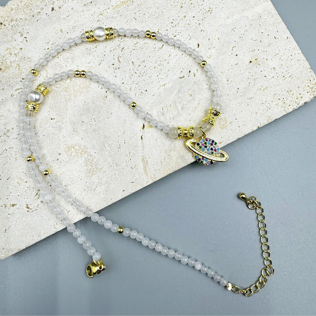 Universe Cubic Zirconia Bead Necklace N5344