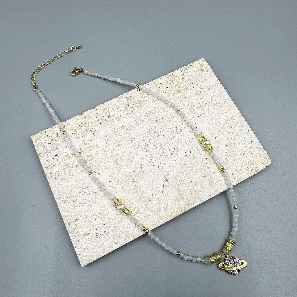 Universe Cubic Zirconia Bead Necklace N5344