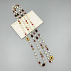 Baroque Rhinestone Glasses Bead  Long Necklace N5346