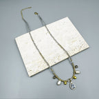 Teardrop Pendant Labradorite Stone Short Necklace N5347