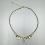 Teardrop Pendant Labradorite Stone Short Necklace N5347