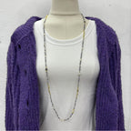 Crystal Labradorite Stone Bead Long Necklace N5348