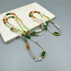 Crystal Natural Stone Bead Long Necklace N5349