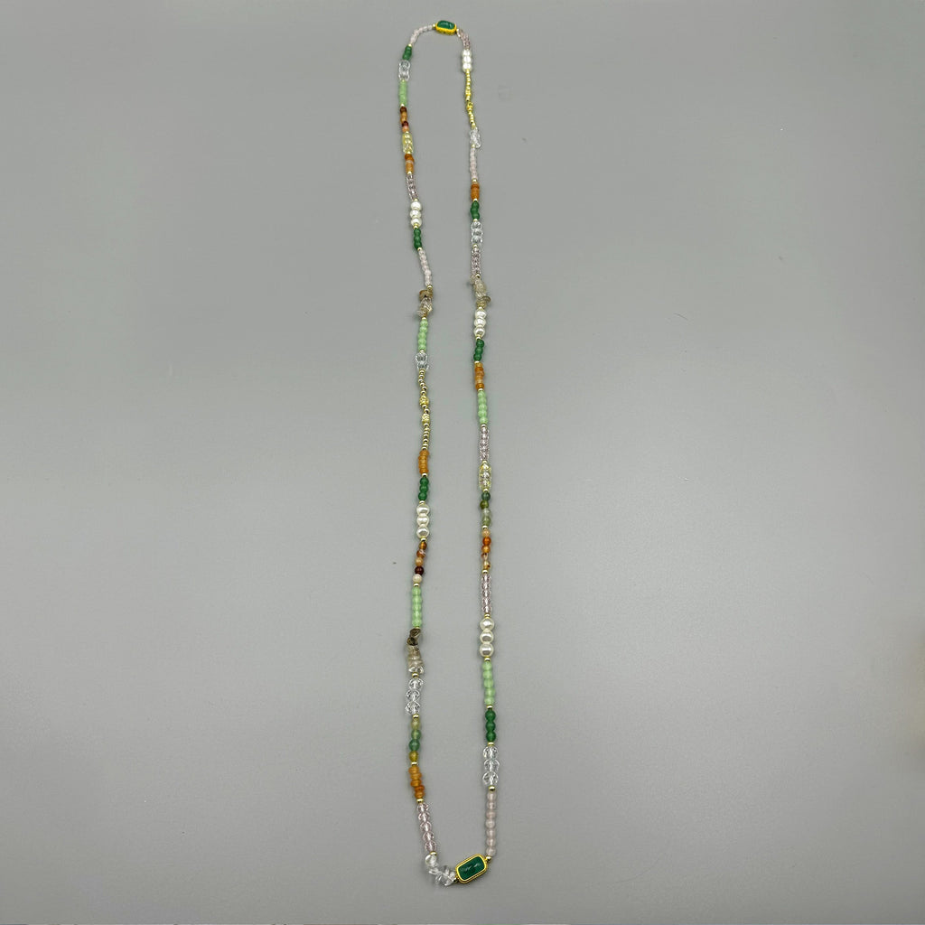 Crystal Natural Stone Bead Long Necklace N5349
