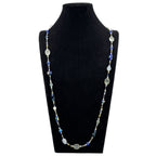 Aquamarine Glaze Crystal Long Necklace N5355