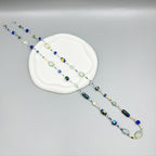 Aquamarine Glaze Crystal Long Necklace N5355