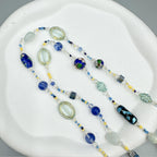 Aquamarine Glaze Crystal Long Necklace N5355