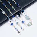 Aquamarine Glaze Crystal Long Necklace N5355