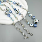 Evil Eye Crystal Bead Braided Long Necklace N5358