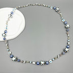 Evil Eye Crystal Bead Braided Long Necklace N5358