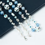 Evil Eye Crystal Bead Braided Long Necklace N5358