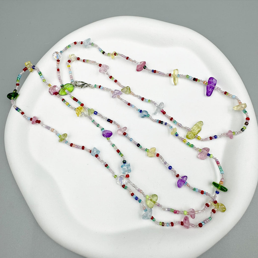 Irregular Stone Bead Long Necklace N5361