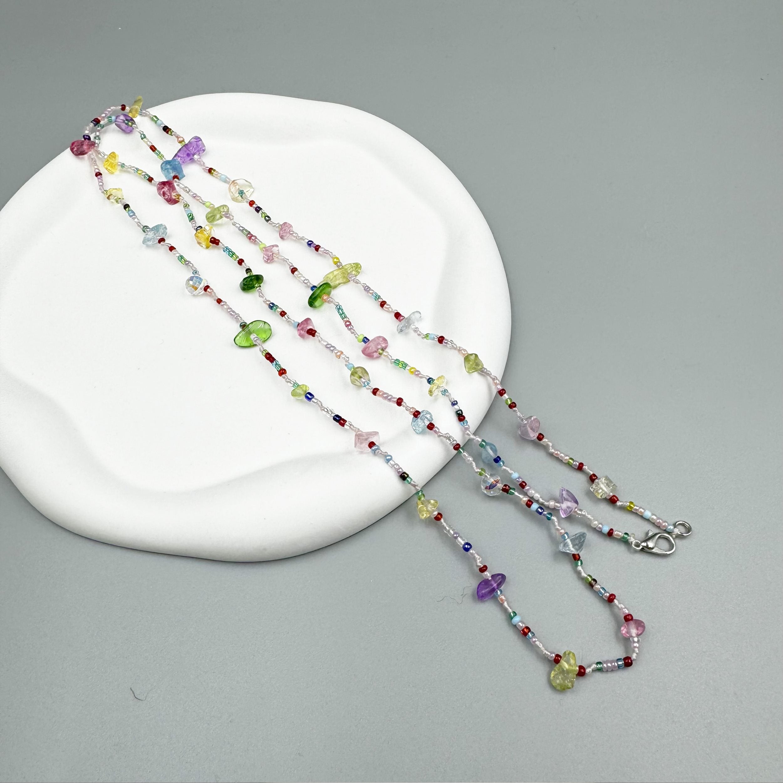 Irregular Stone Bead Long Necklace N5361
