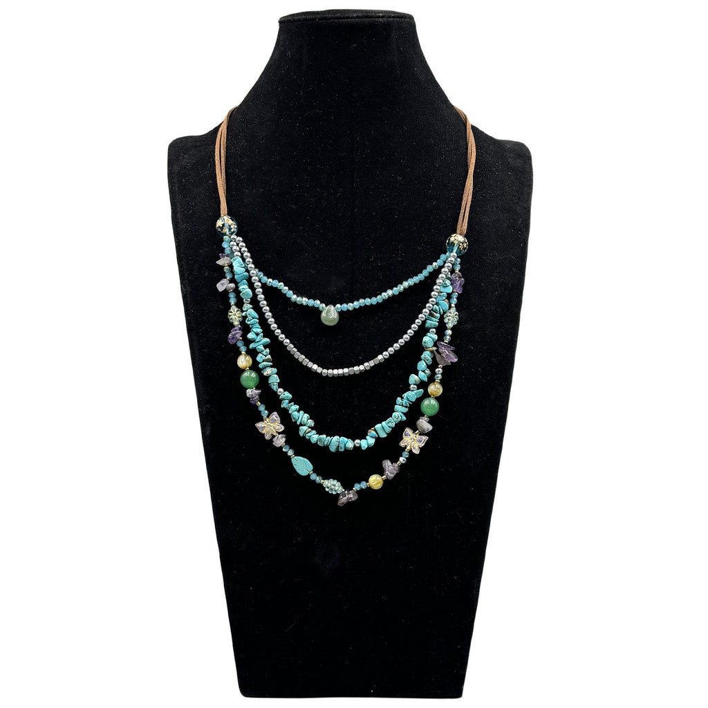 Multilayer Turquoise Stone Necklace N5365