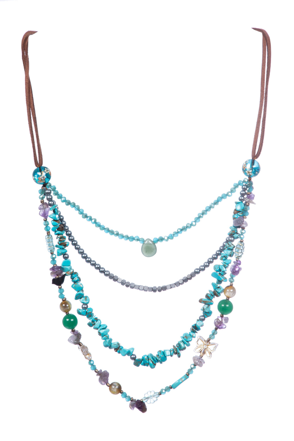 Multilayer Turquoise Stone Necklace N5365