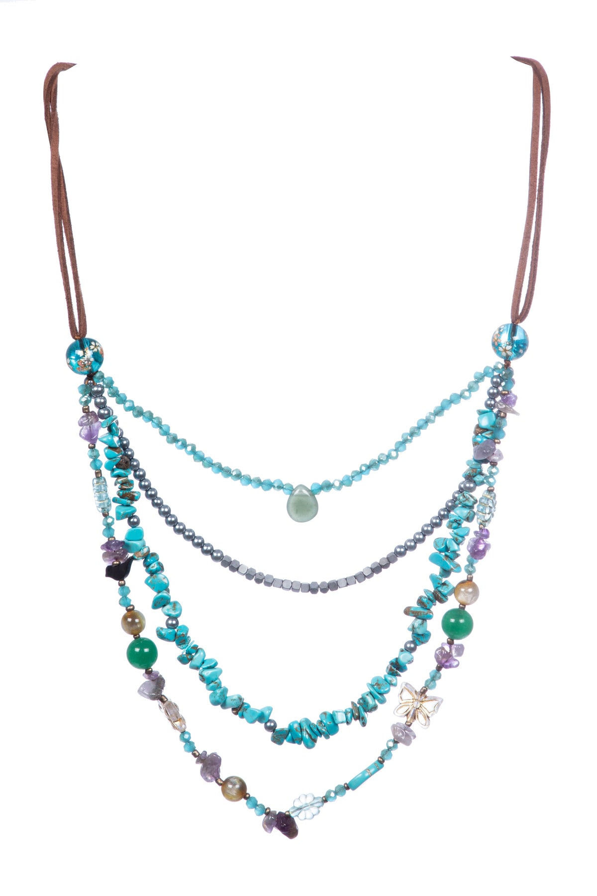 Multilayer Turquoise Stone Necklace N5365