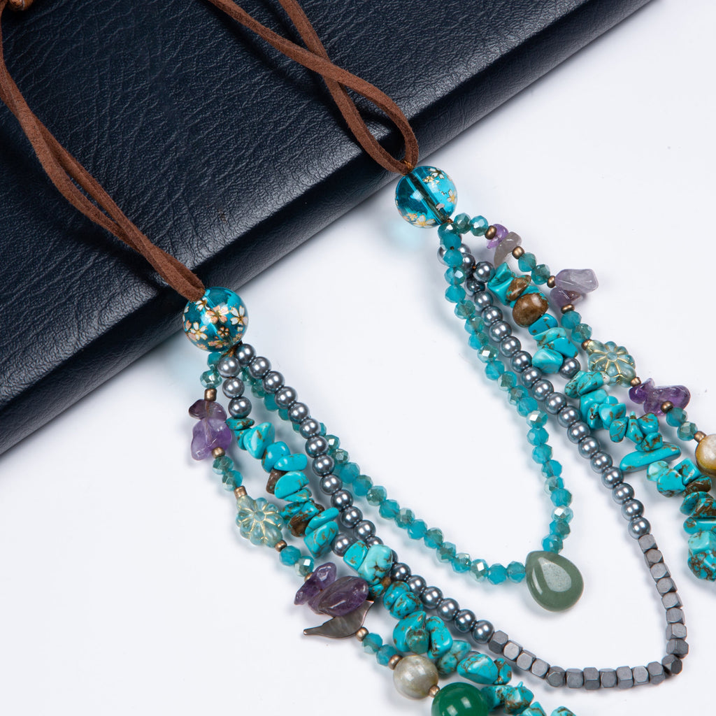 Multilayer Turquoise Stone Necklace N5365
