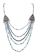 Kiwi Stone Bead Long Necklace N5375