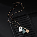 Geometry Rectangle Pendant Alloy Long Necklace N5379