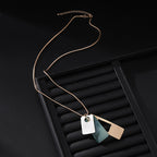 Geometry Rectangle Pendant Alloy Long Necklace N5379