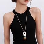 Geometry Rectangle Pendant Alloy Long Necklace N5379