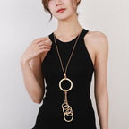 Geometric Circle Tassel Long Necklace N5382