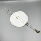 Druzy Pendant Crystal Bead Necklace N5389
