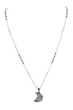 Druzy Pendant Crystal Bead Necklace N5389