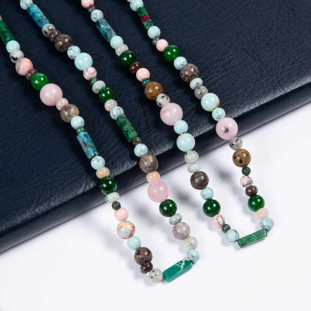 Layered Mixed Stone Beaded Choker Necklace N5394